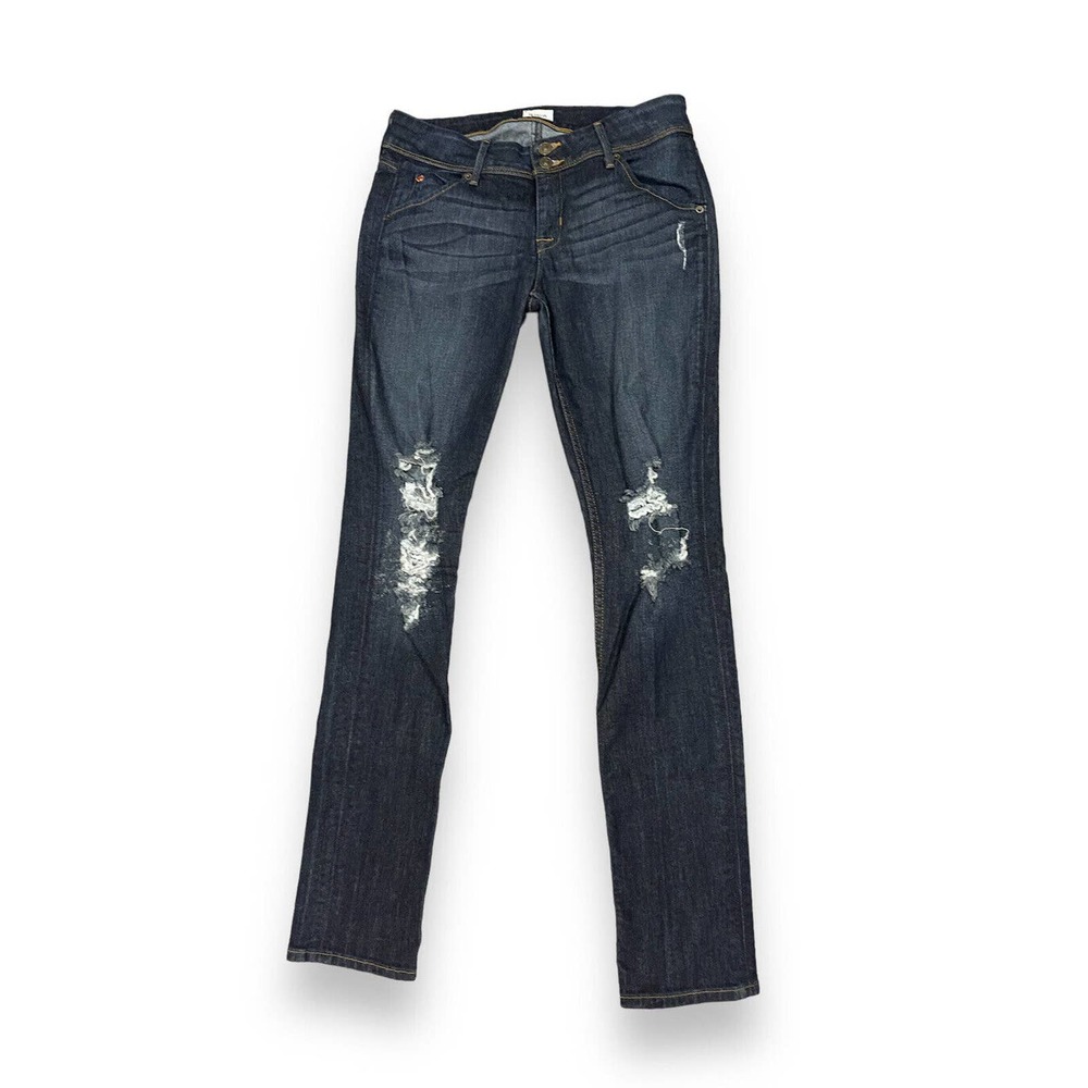 Hudson Jeans Womens 29 Blue Denim Collin Mid Rise Skinny Flap Pocket 32x31